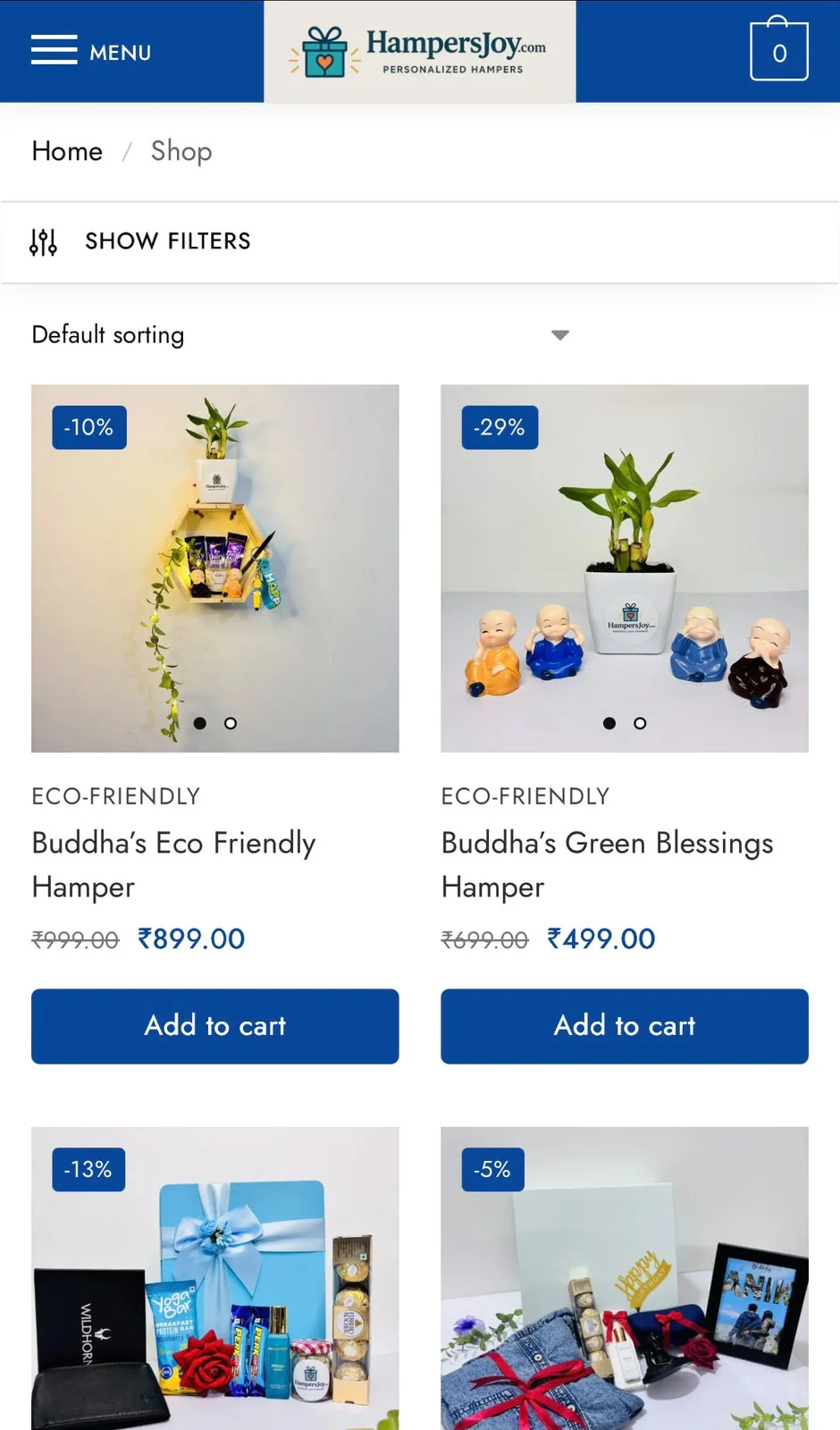 Hampers Joy – E-Commerce Website Development